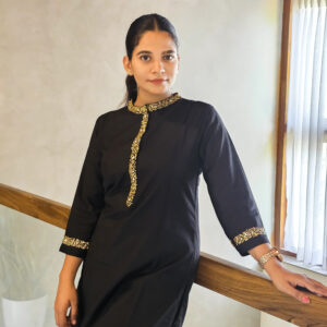 Elegant Black Embroidered Kurti